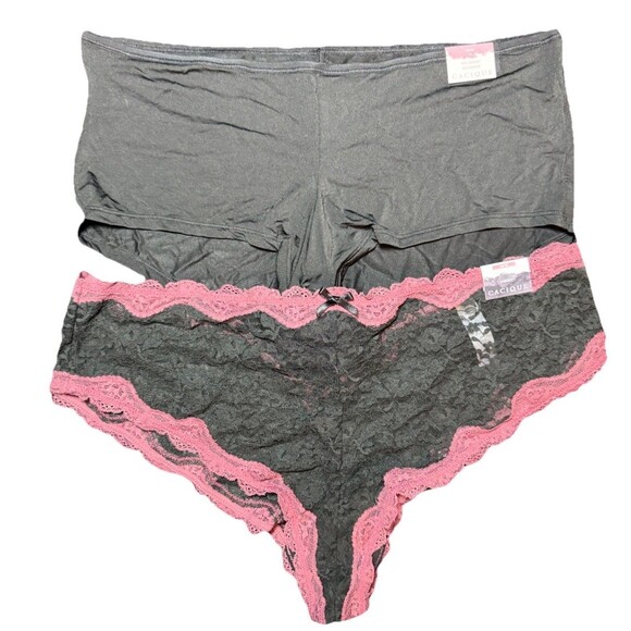 Cacique Underwear 2-Pair NWT 14/16 Black Boyshort Cheeky - Picture 1 of 3